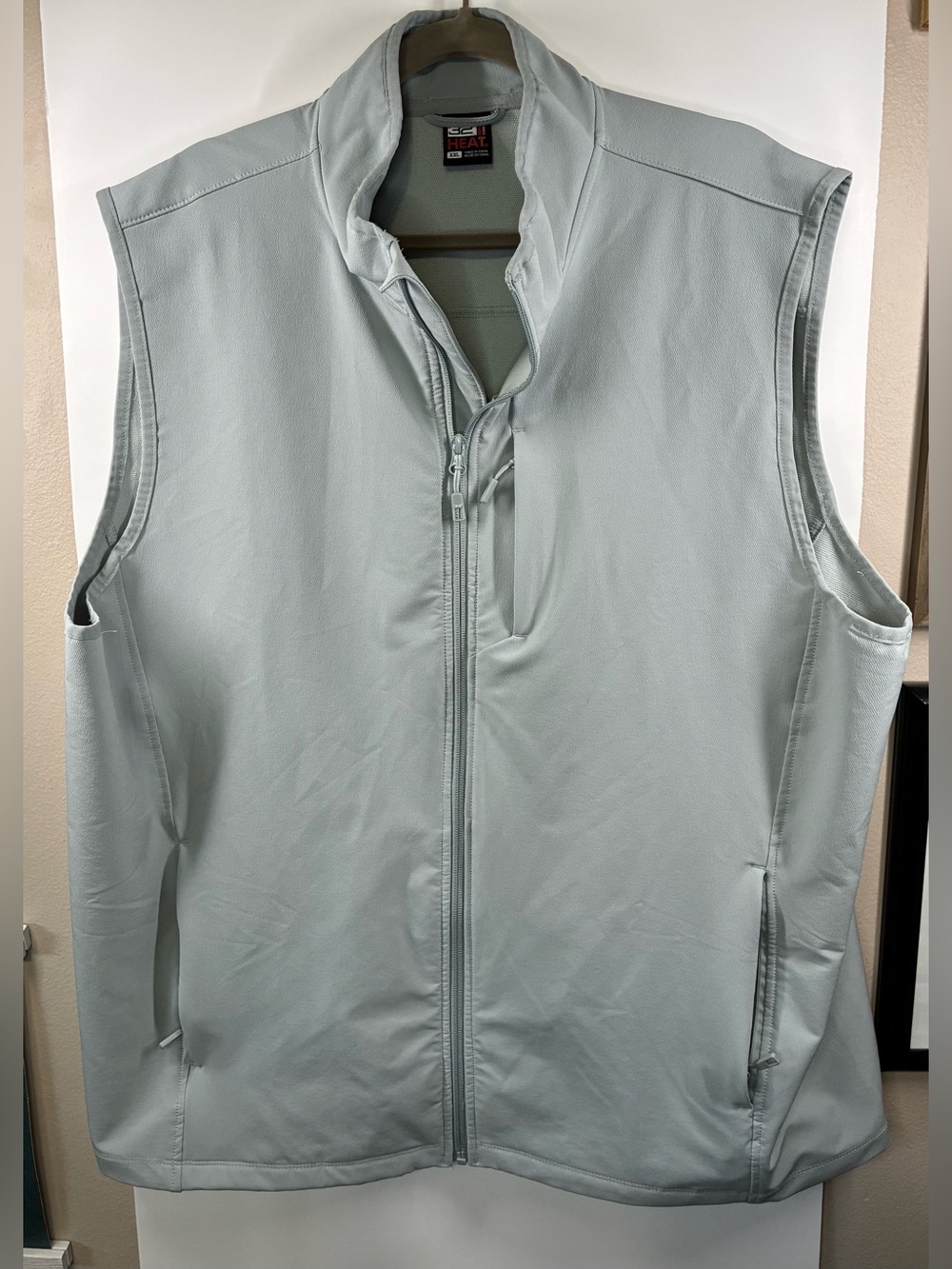 32 Degrees HEAT Men's XXL Light Gray Full Zip Performance Stretch Vest